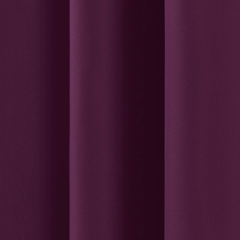 Adina Sevan Solid Thermal Grommet Curtain Panels, 52"W x 84"L, Purple