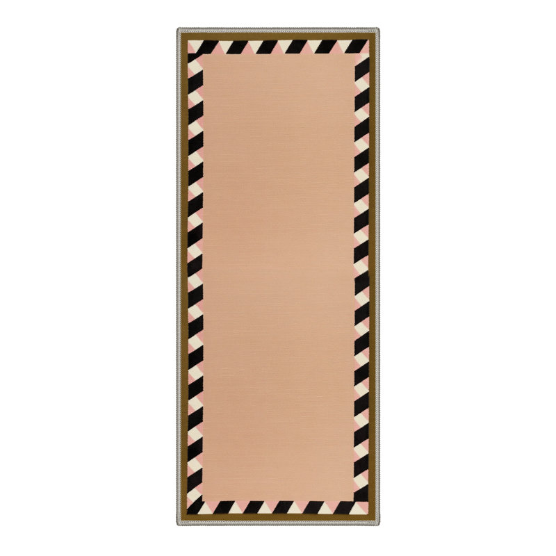 Tapis d'intérieur brun / beige lavable à la machine avec envers antidérapant Coady Vexa, Runner 2' x 7'