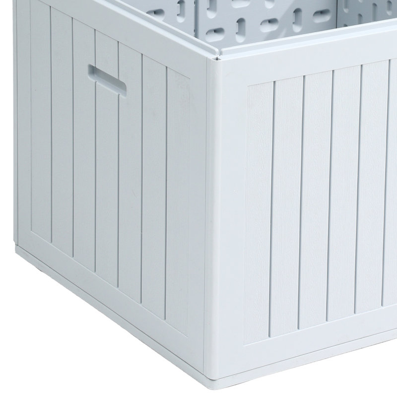 Edrosie Inc 54.3'' W 150 Gallons Water Resistant Resin Lockable Deck Box, White