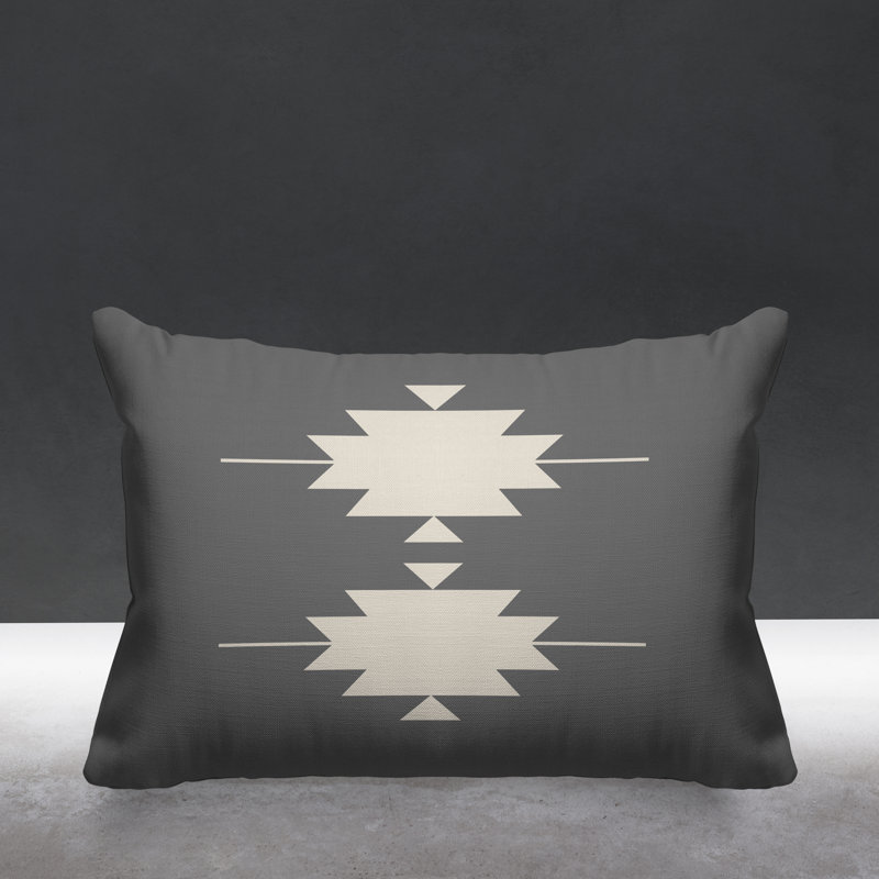 Coussin intérieur / extérieur Sike Southwestern, gris
