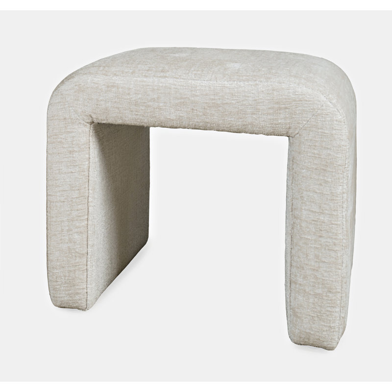 Solid + Manufactured Wood Accent Stool, Linen White