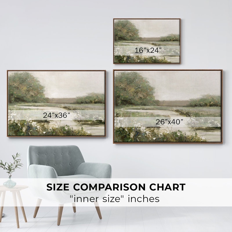 " Quiet Path " Painting Print, Walnut Framed, 25" H x 37" W x 2" D