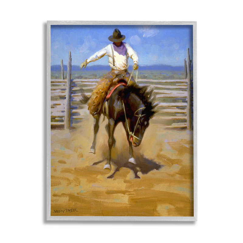 Équitation, art jodo par Jimmy Dyer, H 20 po x l 16 po x P 1,5 po, Toile tendue