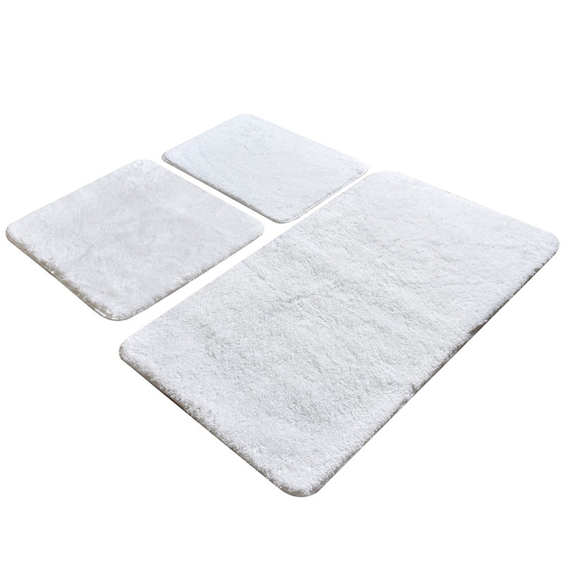 Ensemble de tapis de bain en acrylique de qualité supérieure (3 pièces) | 100% acrylique, antibactérien, antidérapant | Dimensions: 15,7 x 23,6 po, 19,7 x 23,6 po, 23,6 x 39,4 po | Lavable à la machine, doux et durable pour la sécurité de la salle de bain