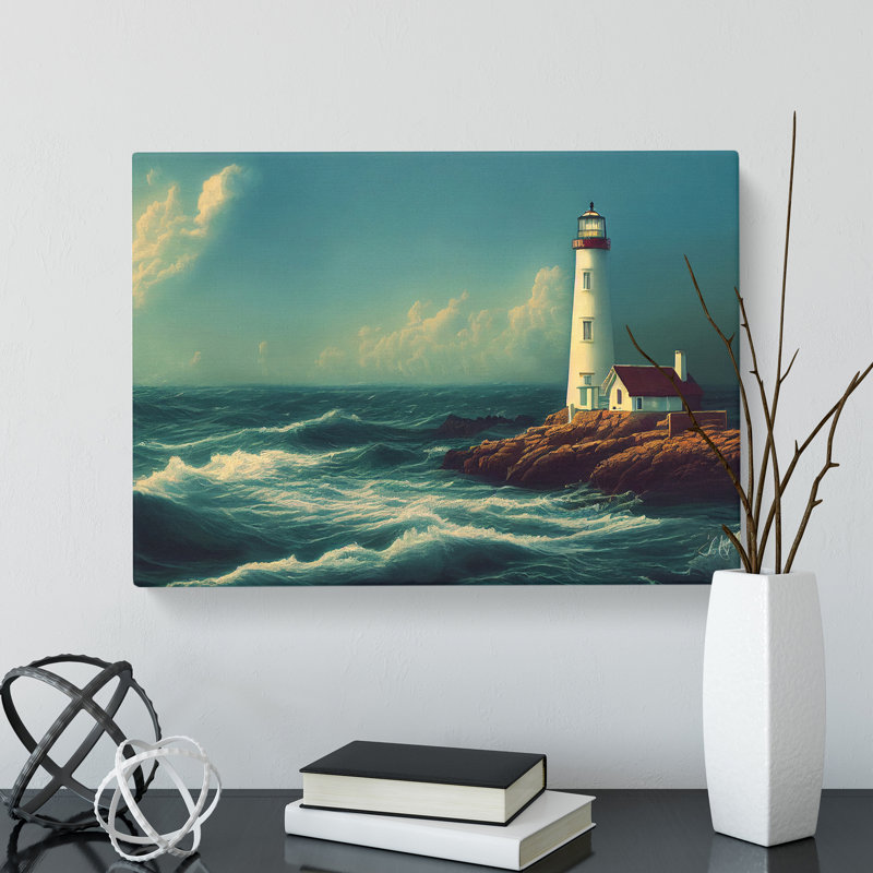 Revered Lighthouse Seascape - Wrapped Canvas, 50cm H x 76cm W x 3cm D