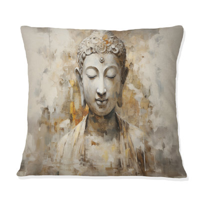 Statue simple bouddhisme II - coussin décoratif imprimé bouddhisme