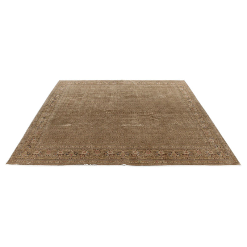 Tapis brun Oushak 9 x 10 po brun et brun