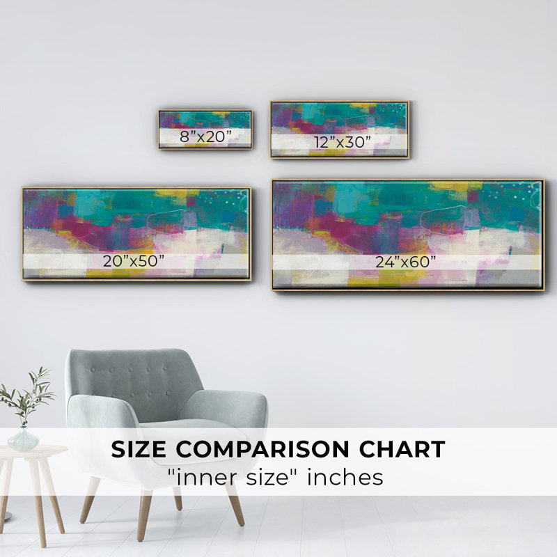 Loop I- Framed Canvas, 8" H x 20" W