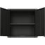 Armoire murale en métal pour le rangement des outils. 2 portes verrouillables, 1 tablette réglable, tiroir ouvert. Armoire à outils de construction. Pour le garage, l'entrepôt, le bureau. , Noir, Moderne