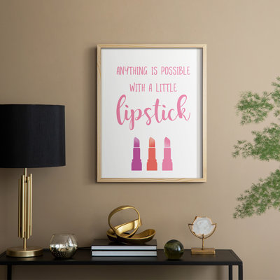 Little Lipstick Framed Print - Solid Wood
