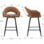 Swivel Upholstered Counter Stool with Metal Frame-1771031317