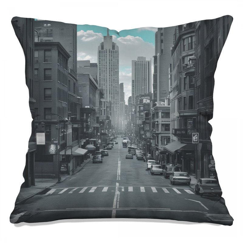 Coussins Urban Cityscape Skyline, 18 x 18 pouces