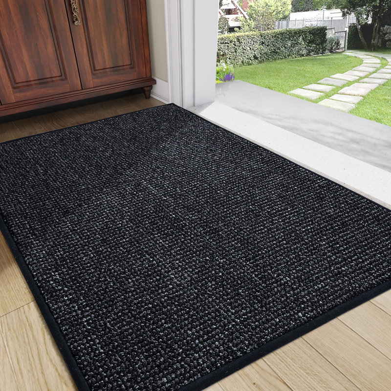 Tapis d'entrée antidérapant haut de gamme Premium, Noir, L 48 po x L 72 po