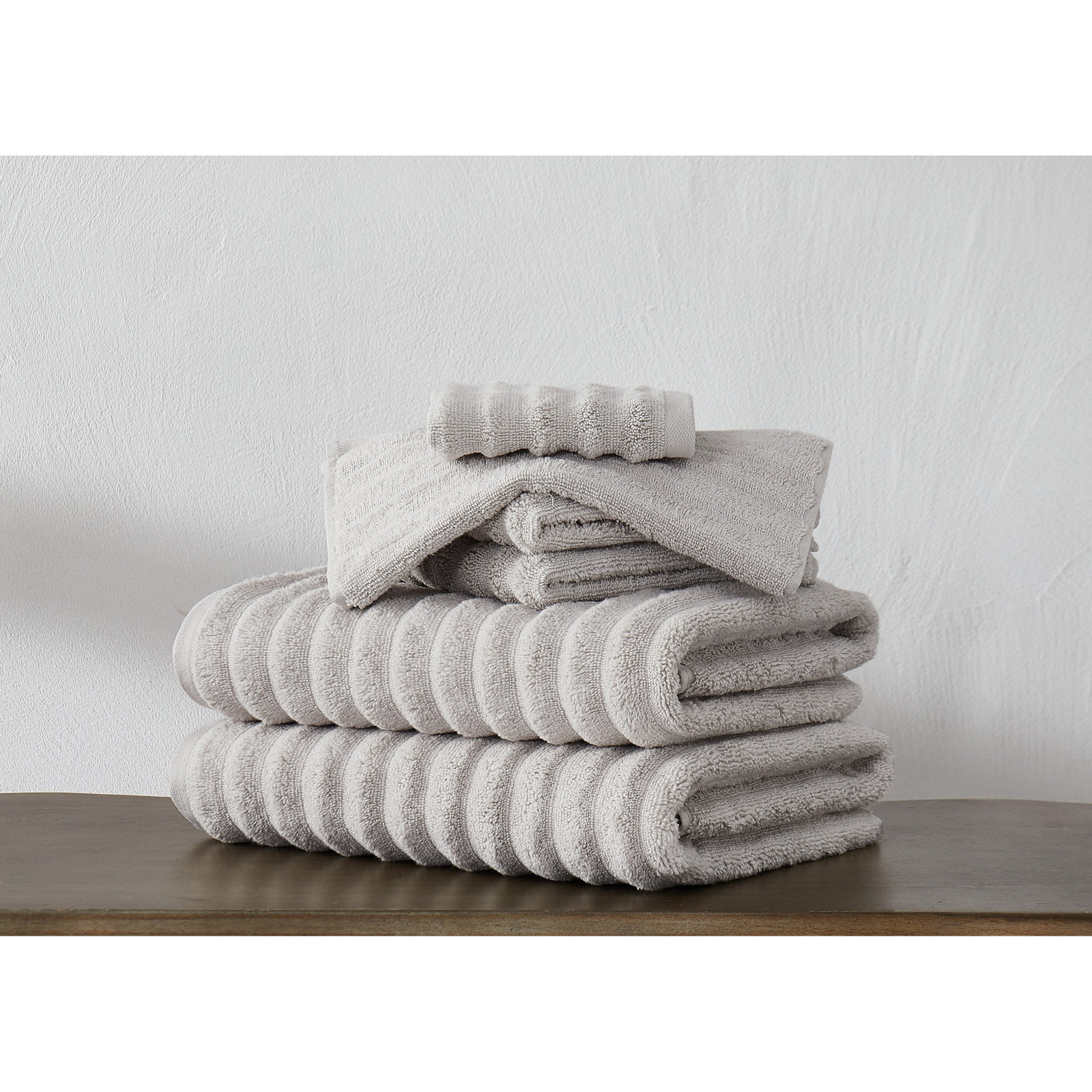  Zero Twist 6 Piece Towel Set, Light Gray