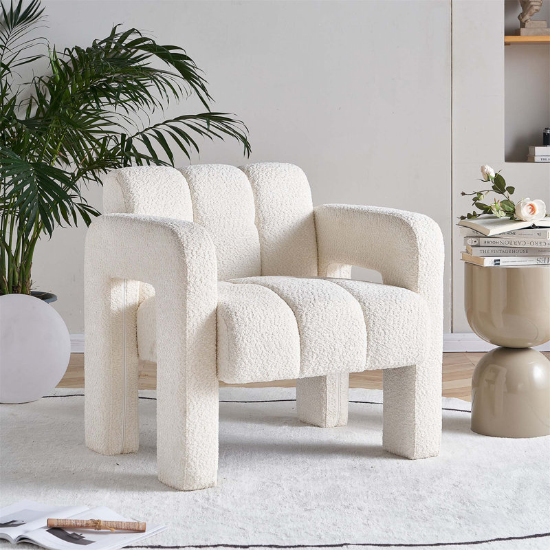 Fauteuil d'appoint rembourré de 31,10 pouces de large avec mousse haute densité et structure en bois massif pour une assise confortable