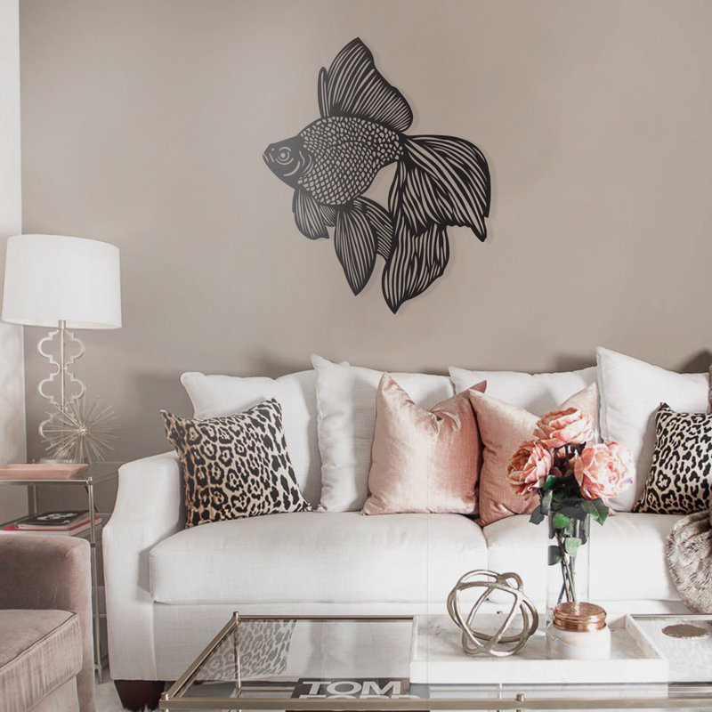 Stylish Decorative Metal Wall Accessory, Black Finish, 19.7 x 23.6 inches | 100% Metal Construction, Thickness: 0.08 inches | Easy Wall Mounting with Back Piece, Perfect for Home Decor & Modern Aesthetics
