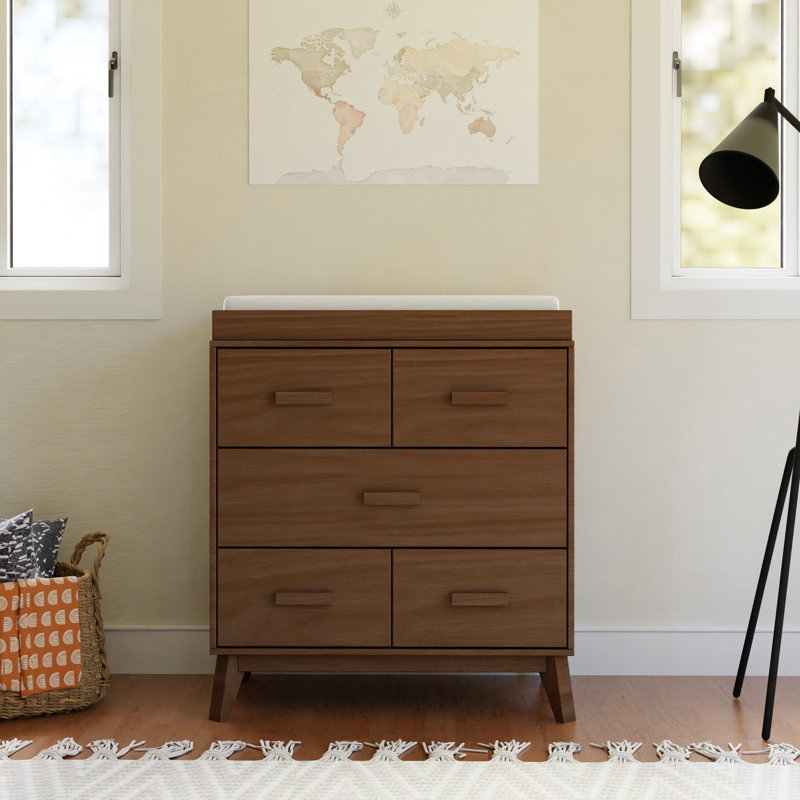 Scoot 3 Drawer Changing Table, Natural Walnut