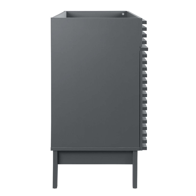 Gray 48" Mid-Century Modern Single Bathroom Vanity Cabinet