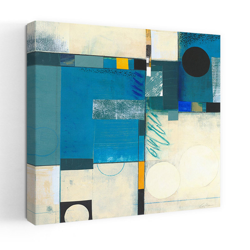 Calypso Blue I, art contemporain abstrait, H 18 po x l 18 po