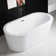 66.38" x 31.75" Freestanding Soaking Acrylic Double Ended Bathtub with Wide Rim