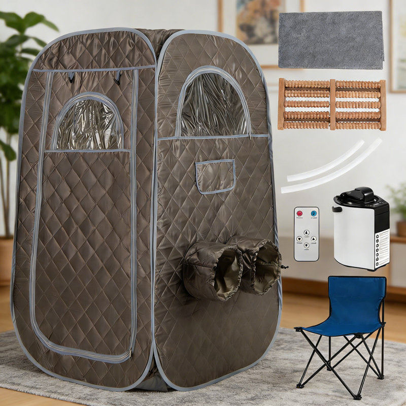Luch 1 - Person Portable Traditional Steam Sauna with Remote Control, Chocolate