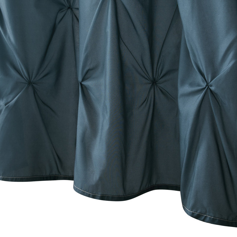 Ombre Pintuck Fabric Shower Curtain, Teal