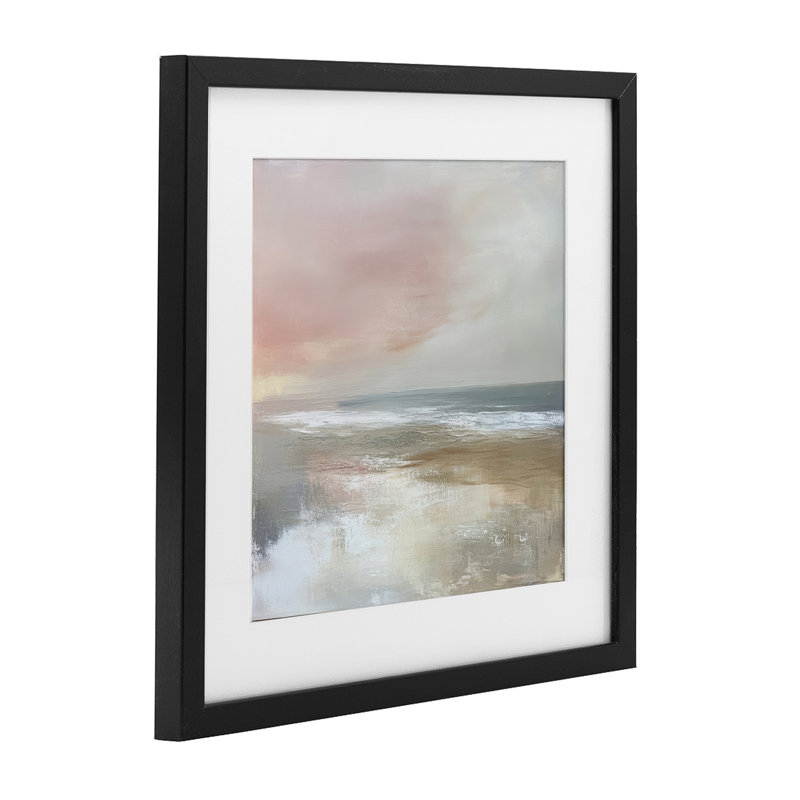 «Mute Landscape Marsh Waters», reproduction encadrée sous verre, conception de Petal Prints Design, H 13 po x l 13 po