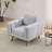 Chenille Armchair With Solid Wood Legs-2136371744