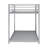 Metal Twin Over Twin Low Bunk Bed With Ladder And Full Length Guardrail-422130942