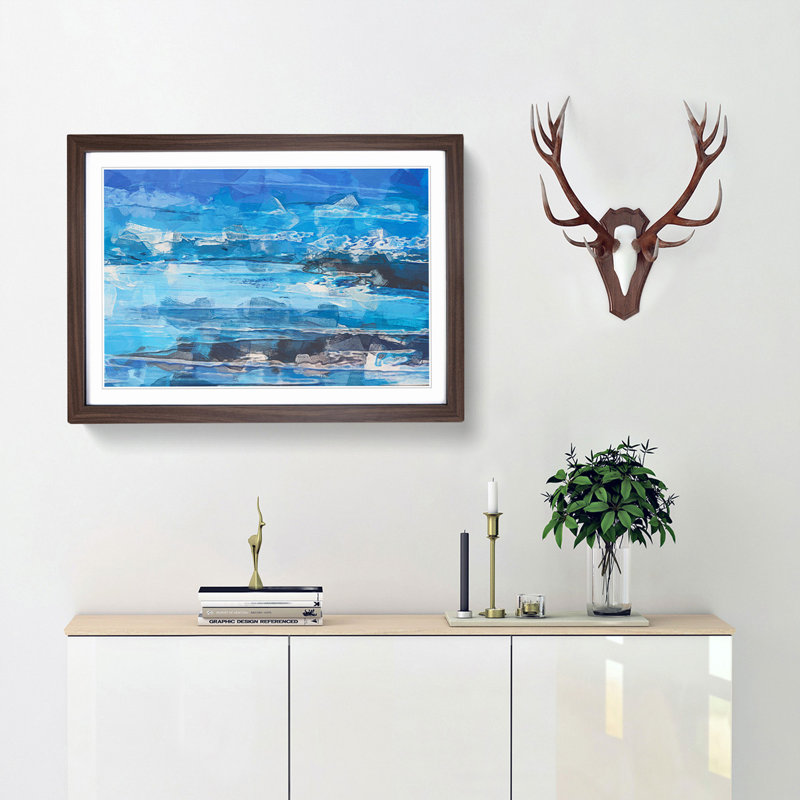 Close Your Eyes in Abstract - Picture Frame Graphic Art Print, 27cm H x 36cm W x 2cm D, Walnut Framed