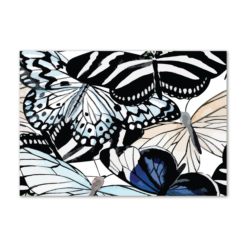 Butterflies And Flowers - Wrapped Canvas Print