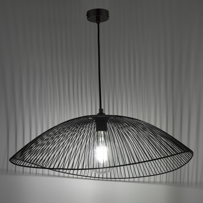 18cm H Metal Bowl Pendant Shade in Matt Black