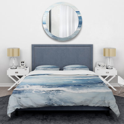 Ensemble de housse de couette Soft Color Minimal Beach Wave - Coastal Beach