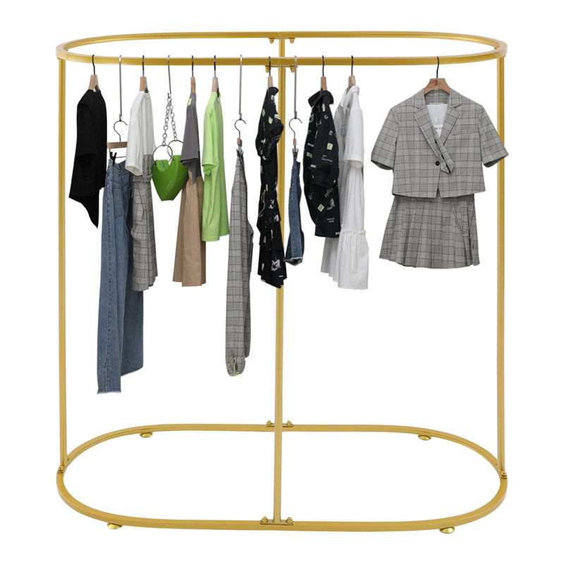 Floor Standing Clothing Rack, Gold