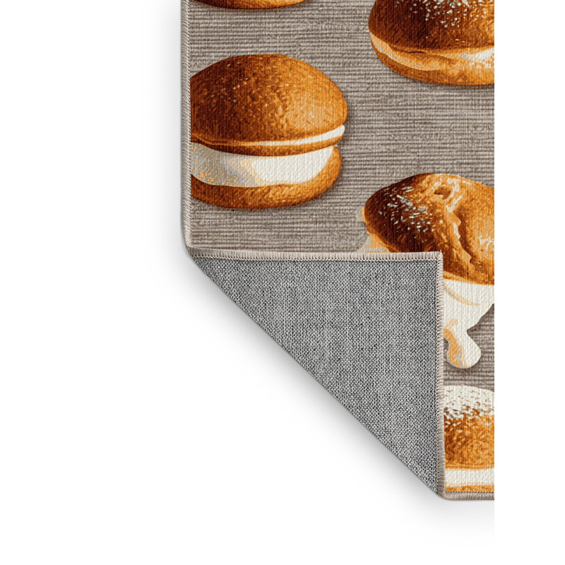 Washable Profiteroles Desserts Area Rug, Round 4'