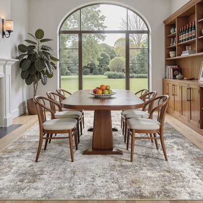 Washable Area Rugs Modern Abstract Rugs  for Lining Room with Non Slip Backing-Brown