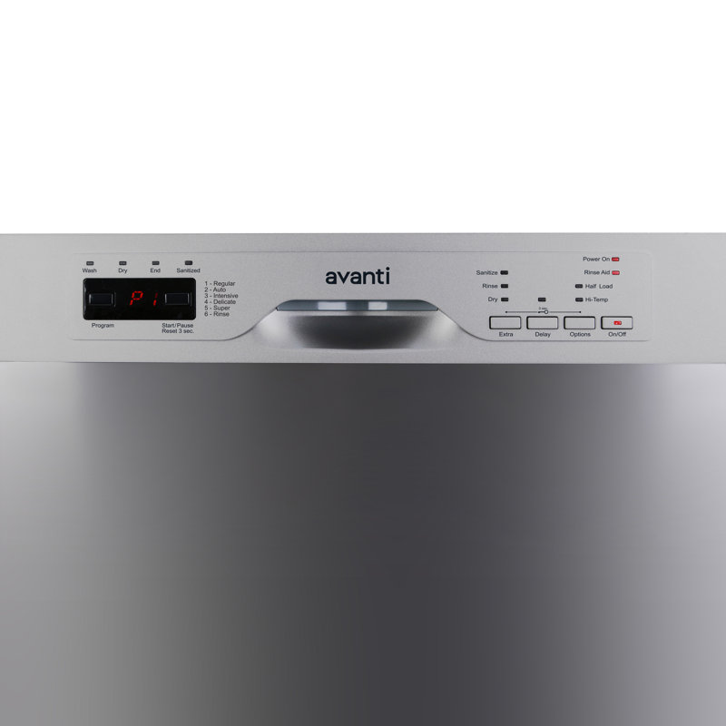 Lave-vaisselle encastrable 18 po Avanti, Gris
