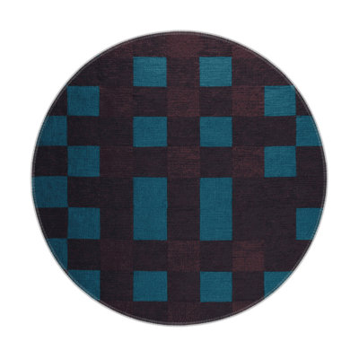 Tapis intérieur / extérieur mauve à carreaux