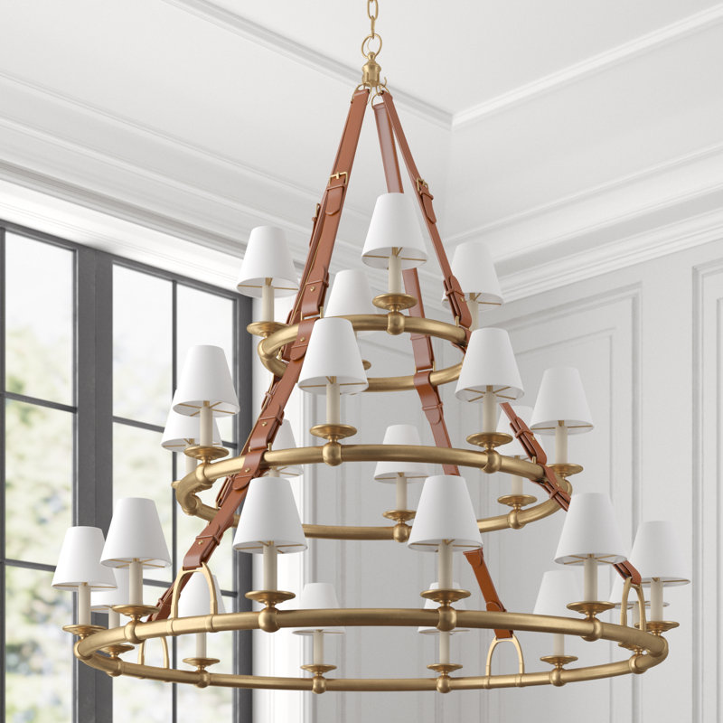 Ralph Lauren Westbury 24 Light Chandelier, Natural Brass
