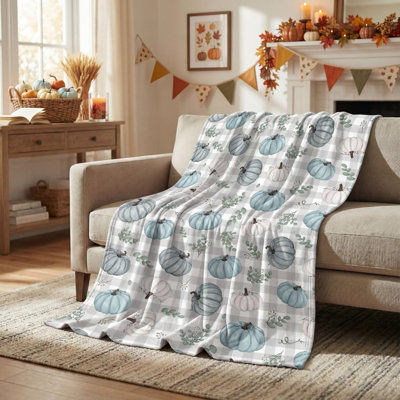 Jeté d'automne en flanelle, couvertures en polaire moelleuse et moelleuse pour le canapé-lit, cadeaux idéaux pour les adultes 60 x 80