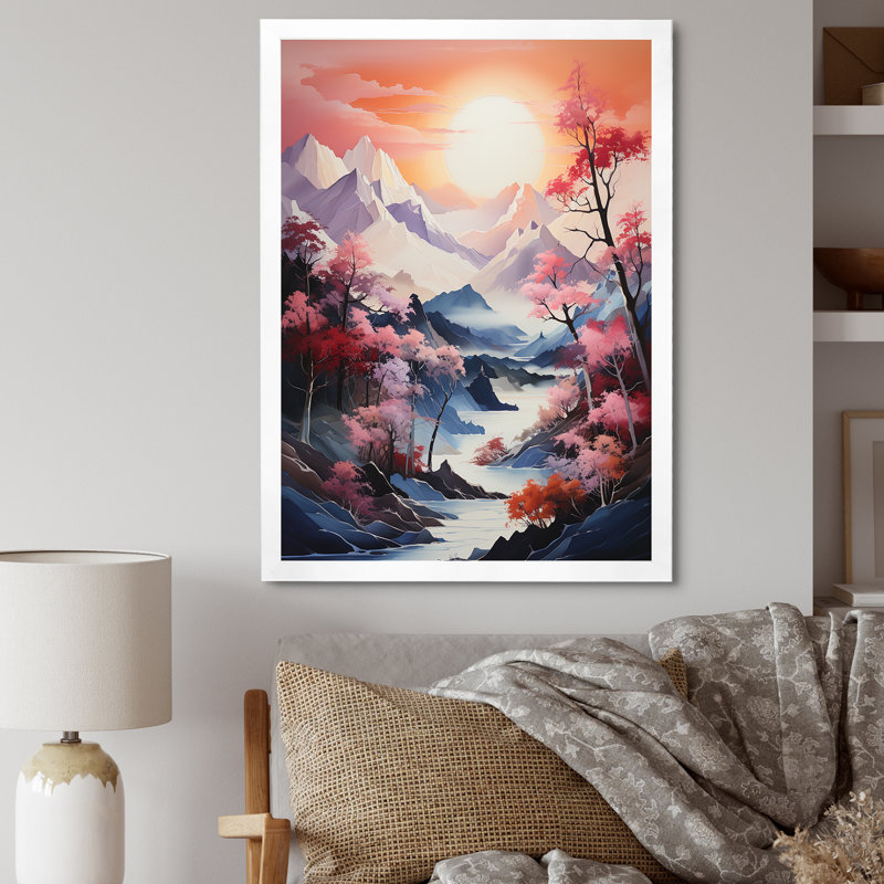 Fantasy Mountain Dreams I, Cadre photo blanc, H 44 po x l 34 po x P 1,5 po