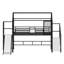 Lit mezzanine en forme de maison avec glissade, escalier, tablettes de rangement et conception silencieuse-2043374720