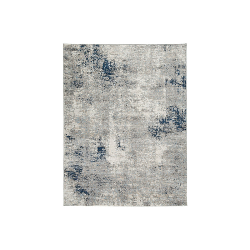 Tapis à motif vin 8 x 10 Vin, velours 8 mm, grand, gris délavé, bleu ivoire, Rectangle 8 pi x 10 pi