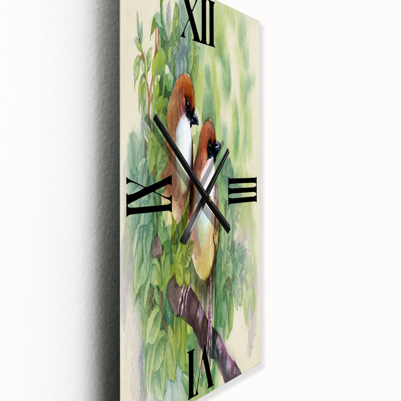 Horloge murale oiseaux de printemps, Grand