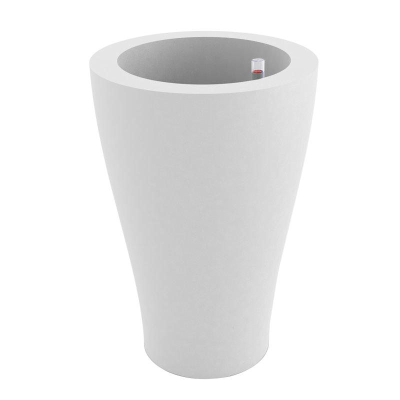 Curvada Resin Pot Planter, White, 47.25" H x 25.5" W x 25.5" D