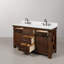Meuble-lavabo de 60 po en terre de Sienne rustique avec robinet Aberdeen-83920575
