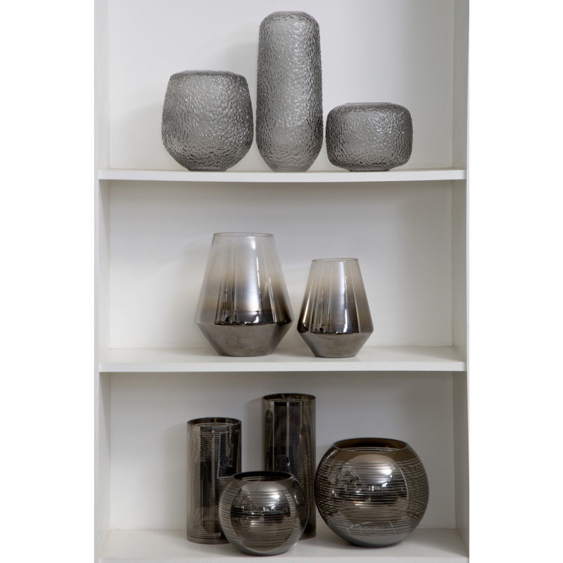 Savoie Glass Table Vase, Grey