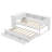 Twin Size Daybed with Trundle, Wood Frame, Storage Drawers & Side Shelves, Desk Included, No Spring Box, White-117167255-117167254
