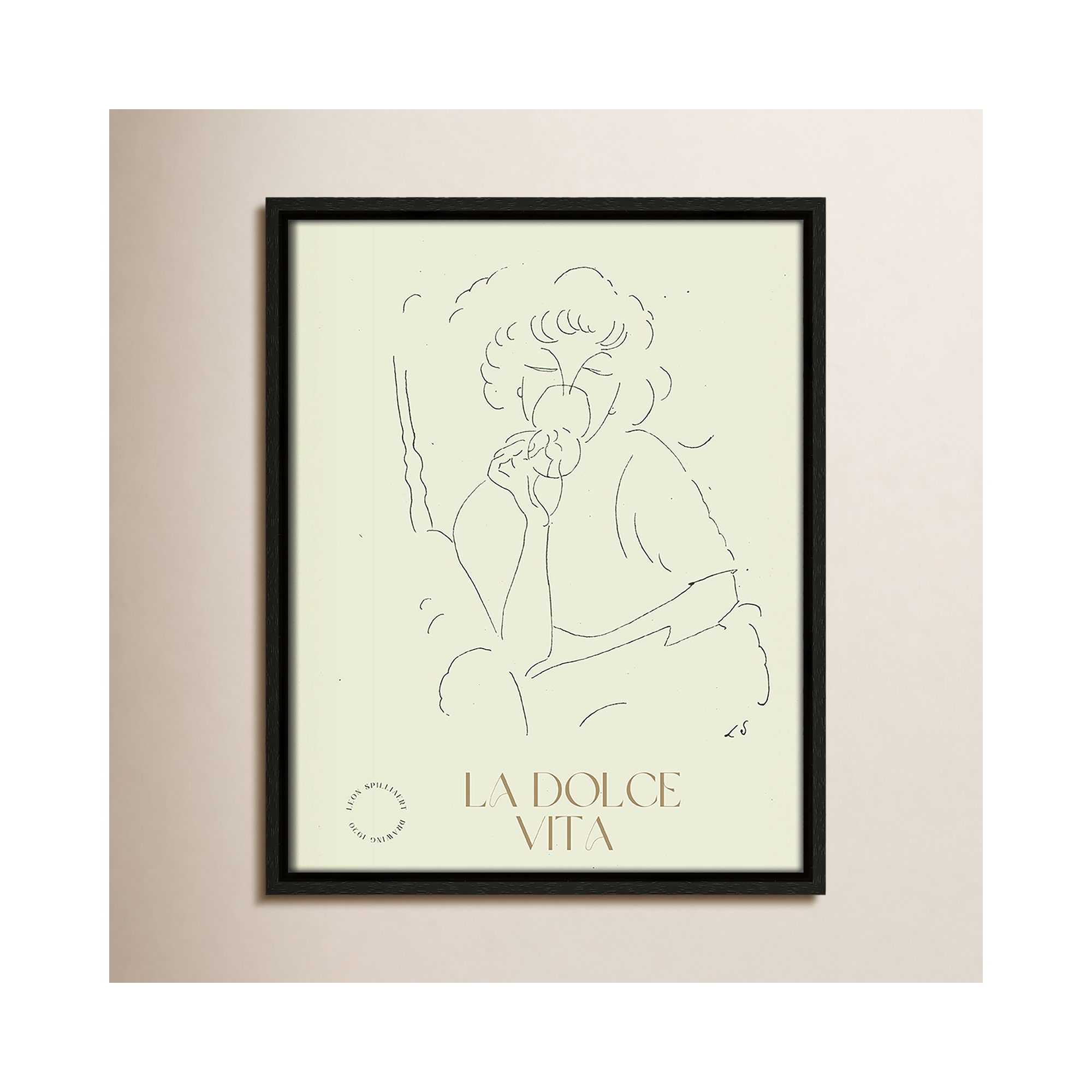 La Dolce Vita Print by Permild & Rosengreen x Léon Spilliaert, Espresso, 15.5" H x 12.5" W