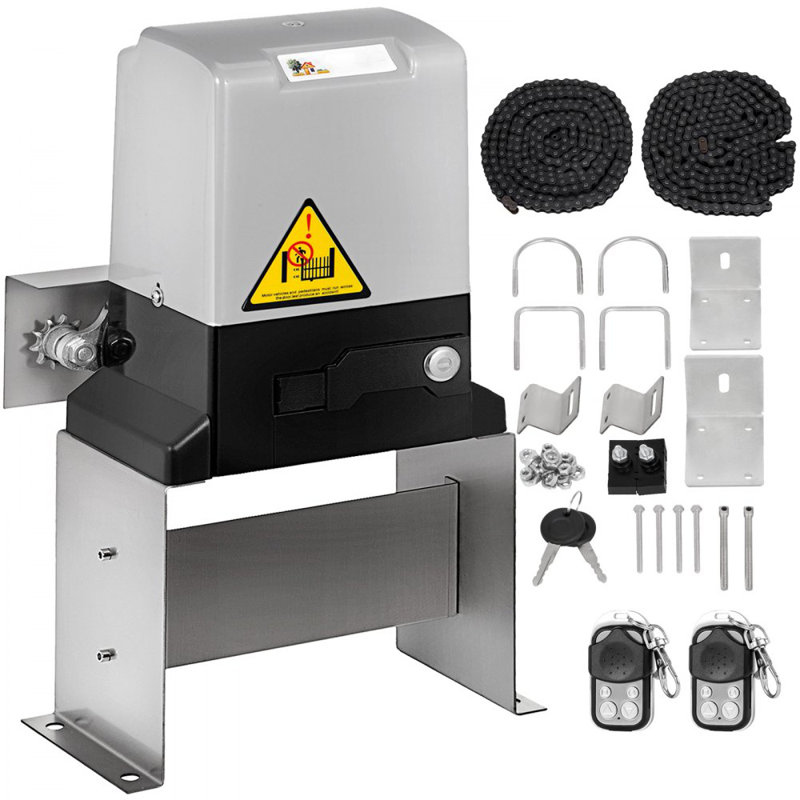 Ouvre-porte coulissant AC1400 3100LBS avec 2 télécommandes, ensemble de quincaillerie de sécurité pour portail, vitesse de déplacement de 40 pi par minute, moteur de barrière coulissant électrique